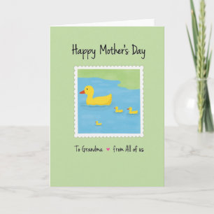 Cartão do Dia das Mães com Selo Postal Floral