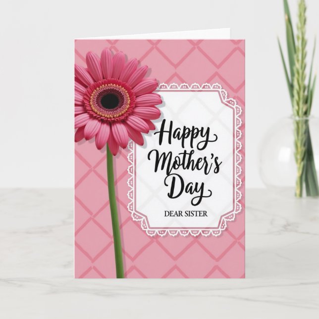 Cartão do Dia das Mães com Treliça de Rosas (Frente)