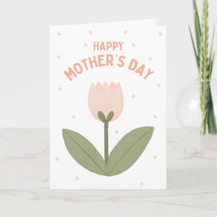 Cartão do Dia das Mães com Tulipa em Fundo de Boli