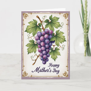 Cartão do Dia das Mães com Uvas Roxas