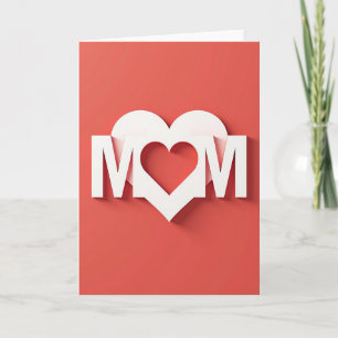 Cartão do Dia das Mães Coração Carmesim Mamãe