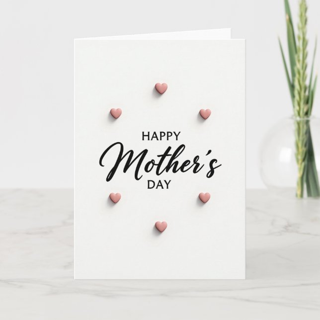 Cartão do Dia das Mães Corações Esculpidos (Frente)