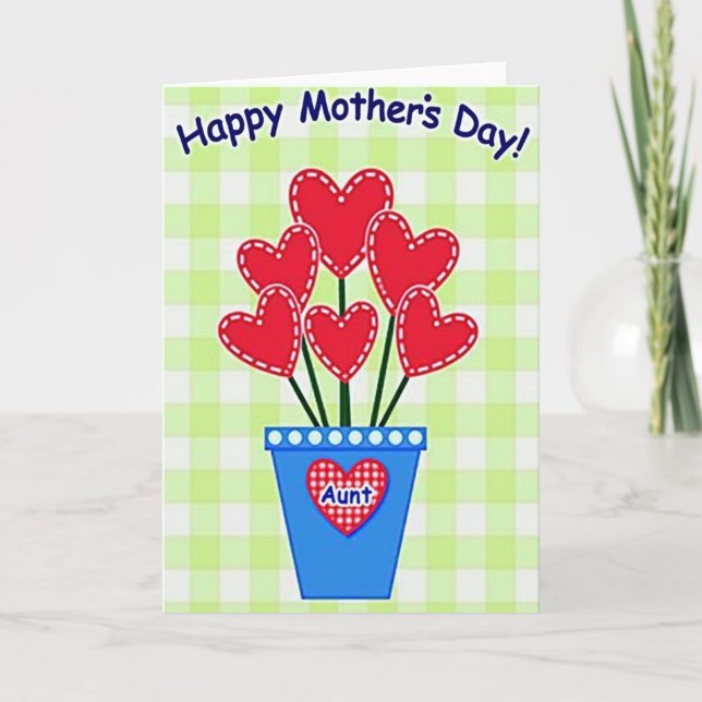 Cartão do Dia das Mães Corações Lindos (Frente)