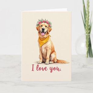 Cartão do Dia das Mães Coroa de Rosa Cachorro