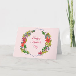 Cartão do Dia das Mães Coroa Geométrica