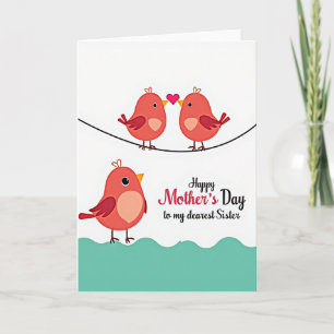 Cartão do Dia das Mães Crimson Birds Sweet