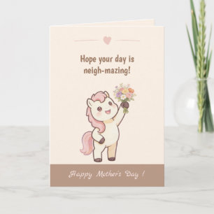 Cartão do Dia das Mães Cute Pony amazing Day