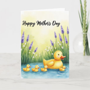 Cartão do Dia das Mães da Família de Patos