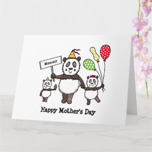 Cartão do Dia das Mães da Festa do Panda Personali