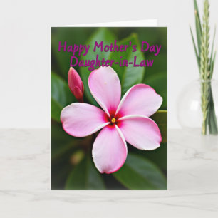 Cartão do Dia das Mães da Filha com Flor Rosa