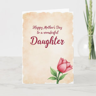 Cartão do Dia das Mães da Filha Rosa Vermelha