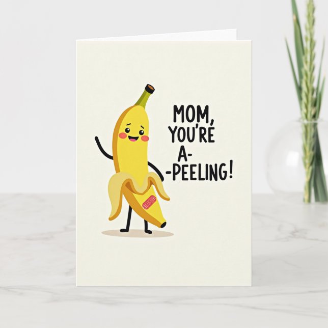 Cartão do Dia das Mães da Mãe Fruta Sorridente (Frente)