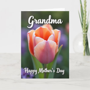 Cartão do Dia das Mães da Vovó Tulipa de Pêssego