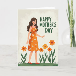 Cartão do Dia das Mães Daisy Dot Dress