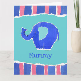 Cartão do Dia das Mães de Elefante Fofo Personaliz