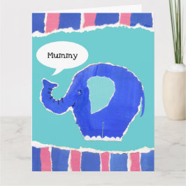 Cartão do Dia das Mães de Elefante Fofo Personaliz