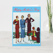 Cartão do Dia das Mães de Moda Vintage