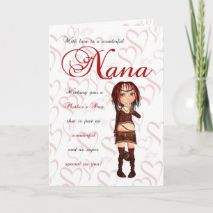 Cartão do dia das mães de Nana com pouco duende 