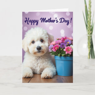 Cartão do Dia das Mães do Cachorrinho de Marfim