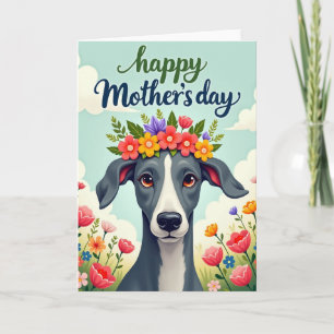 Cartão do Dia das Mães do Cachorro Radiante