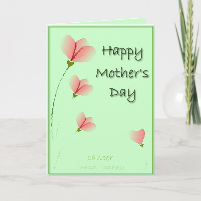 Cartão do dia das mães do cancer (Frente)