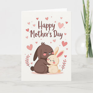Cartão do Dia das Mães do Coelhinho Gentil