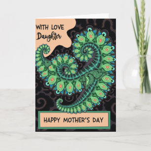 Cartão do Dia das Mães do Coral Fractal