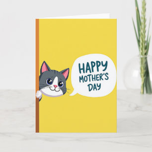 Cartão do Dia das Mães do Gato Sorridente