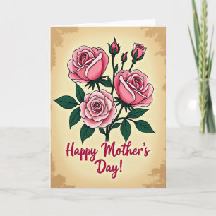 Cartão do Dia das Mães do Jardim de Rosas