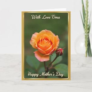 Cartão do Dia das Mães Doce emoldurado com rosas
