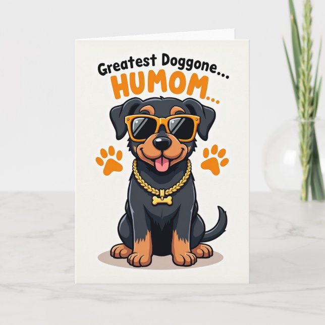 Cartão do Dia das Mães Doggone Humom (Frente)