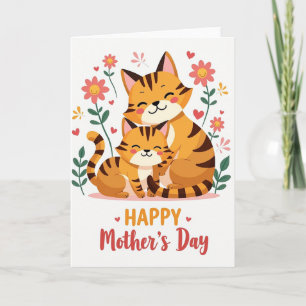 Cartão do Dia das Mães dos Gatos Sorridentes