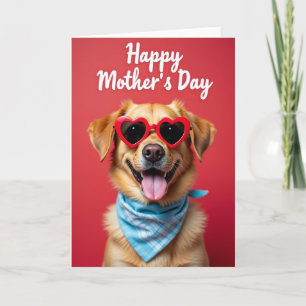 Cartão do Dia das Mães Dourado para Animais de Est