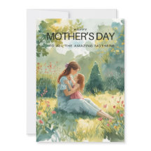 Cartão do Dia das Mães em Aquarela Elegante | Jard