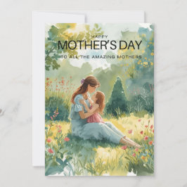 Cartão do Dia das Mães em Aquarela Elegante | Jard