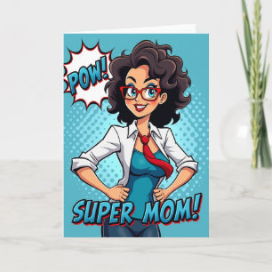 Cartão do Dia das Mães em Estilo de Quadrinhos