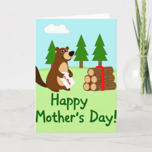 Cartão do Dia das Mães Feliz da Floresta