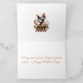 Cartão do Dia das Mães Feliz da Mamãe Gato Sphynx 