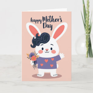 Cartão do Dia das Mães Feliz do Coelhinho