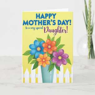 Cartão do Dia das Mães Filha Alegre