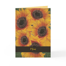 Cartão do Dia das Mães Flor de Girassol Amarelo da