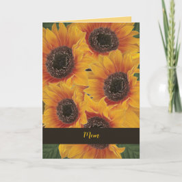 Cartão do Dia das Mães Flor de Girassol Amarelo da