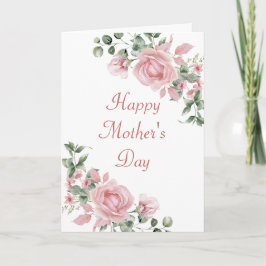 Cartão do Dia das Mães Flor de Rosa Rosa Personali
