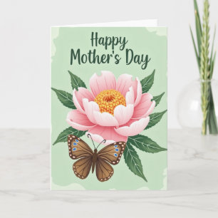 Cartão do Dia das Mães Flor Pastel