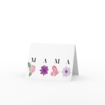 Cartão do Dia das Mães Floral Borboleta MAMA