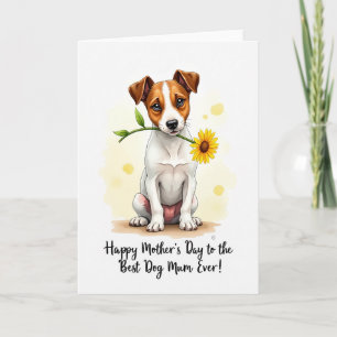 Cartão do Dia das Mães Floral Cachorrinho Fofo