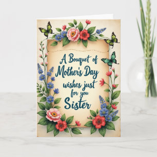 Cartão do Dia das Mães Floral Para Irmã