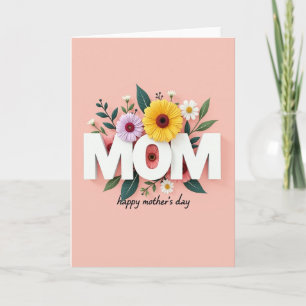 Cartão do Dia das Mães Floral para Mamãe