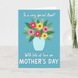 Cartão do Dia das Mães Floral para Tia