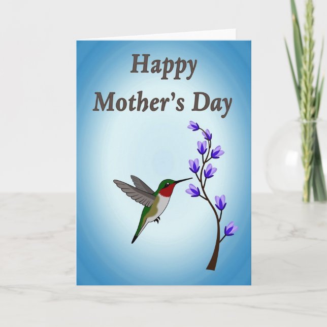 Cartão do Dia das Mães Floral Ruby Bird (Frente)